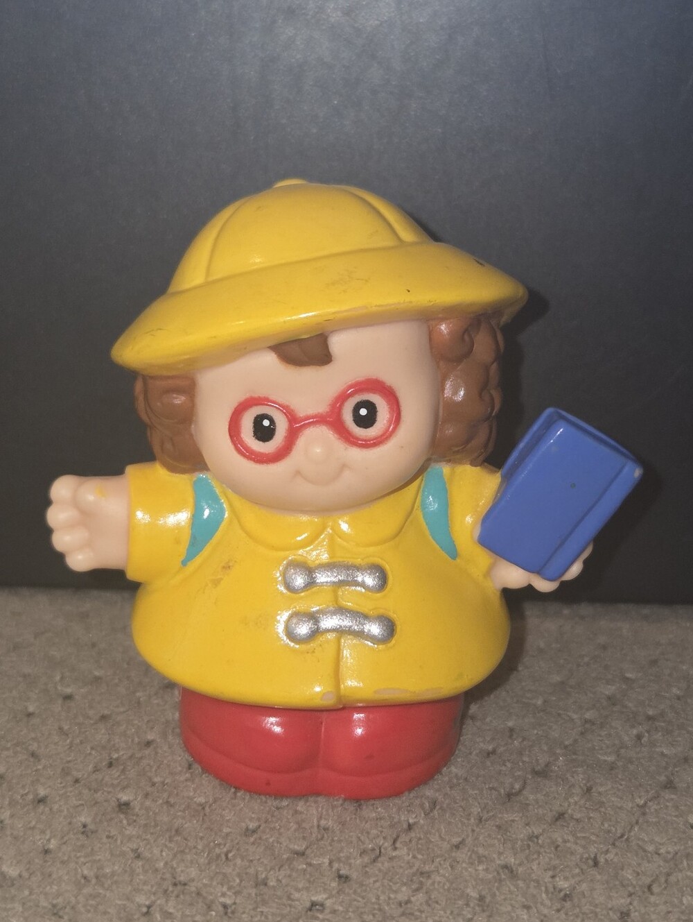 Fisher Price Little People School Girl Maggie Rain Jacket Backpack Book 2001